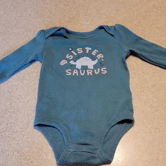 Carter's Other - Little Sister Saurus Blue Onesie